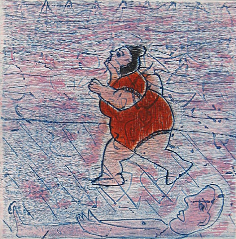 At the Beach, 2005, etching, 57&amp;#215;76 cm, edition of 9
