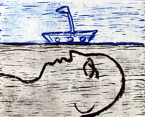 Blue Boat, 2005, etching, 28&amp;#215;38 cm, edition of 9