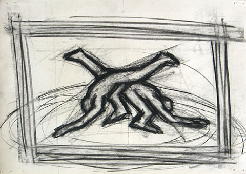 Capoeira II, 2006, charcoal on paper, 24&amp;#215;30 cm