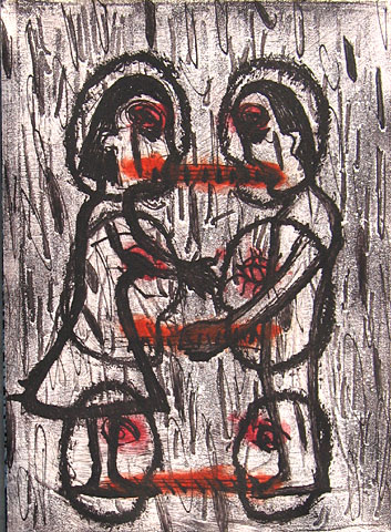 Couple (Autumn Days artist´s book), 2005, etching, 38×28 cm