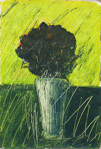 Flowers II, 2001, oil on canvas, 36&amp;#215;25 cm