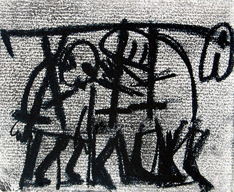 Four Figures I, 2001, charcoal on paper, 22&amp;#215;26 cm