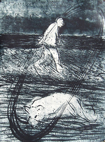 Horizon (Autumn Days artist´s book), 2005, etching, 38&amp;#215;28 cm