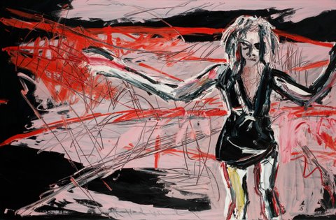 Laura dancing 2011, oil on canvas, 160&amp;#215;244 cm