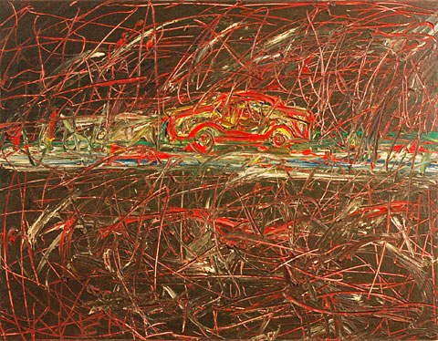 Noisy Car, 2000, oil on canvas, 120&amp;#215;155 cm