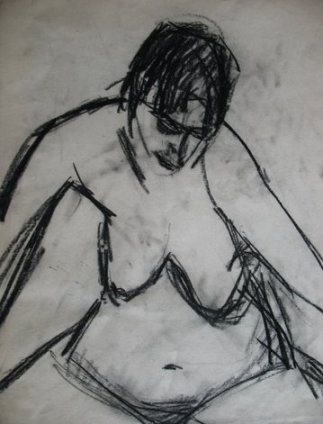 Nude, 2009, charcoal on paper, 45&amp;#215;35 cm