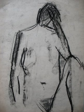 Nude I, 2009, charcoal on paper, 45&amp;#215;35 cm