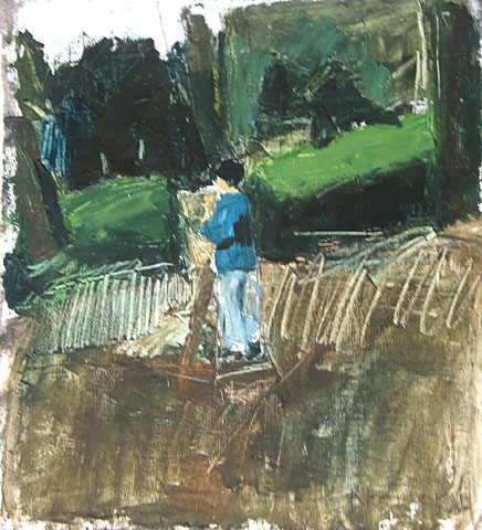 Painting in Landscape, 2002, oil on canvas, 35&amp;#215;33 cm
