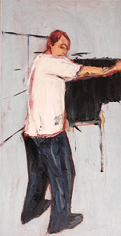Piano, 2006, oil on canvas, 180&amp;#215;93 cm