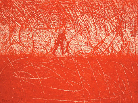 Red, 2001, etching, 57&amp;#215;76 cm, edition of 50