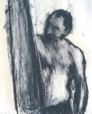 Self Portrait III, 2005, charcoal on paper, 30&amp;#215;23 cm