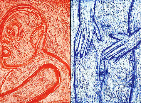 Self Portrait III (Diptych), 2001, etching, 57&amp;#215;76 cm, edition of 12