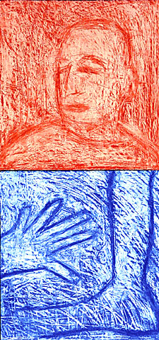 Self Portrait V (Diptych), 2001, etching, 80&amp;#215;38 cm, edition of 12