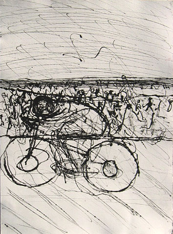 Tel Aviv (Autumn Days artist´s book), 2005, etching, 38&amp;#215;28 cm