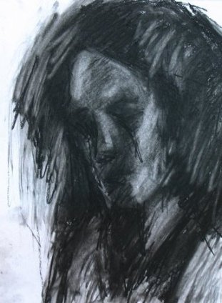 Tirza, 2011, charcoal on paper, 40&amp;#215;30 cm