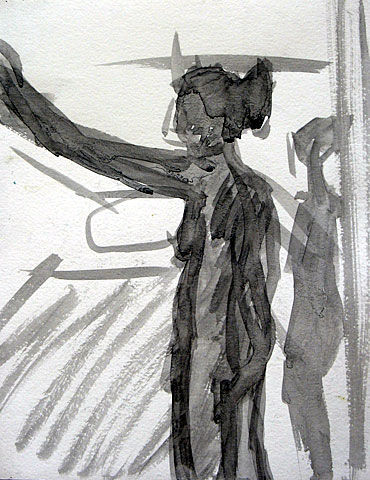Tirza I, 2003, charcoal on paper, 37&amp;#215;28 cm