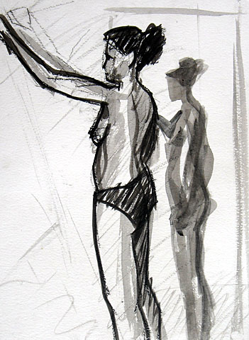Tirza II, 2003, charcoal on paper, 37&amp;#215;27 cm