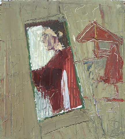 Umbrella, 2003, oil on canvas, 34&amp;#215;31 cm