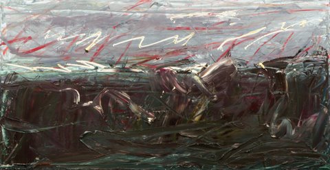 Valley of Hinnom III, 2009, oil on canvas, 90&amp;#215;180 cm